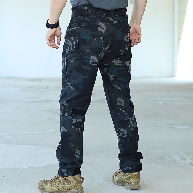 Outdoor-Arbeitshose, taktische Hose für Herren, wasserdichte Trainingshose, Multitaschen-Arbeitskleidung, Frühling/Herbst, strapazierfähige, schmale, elastische Hose – Detail 9