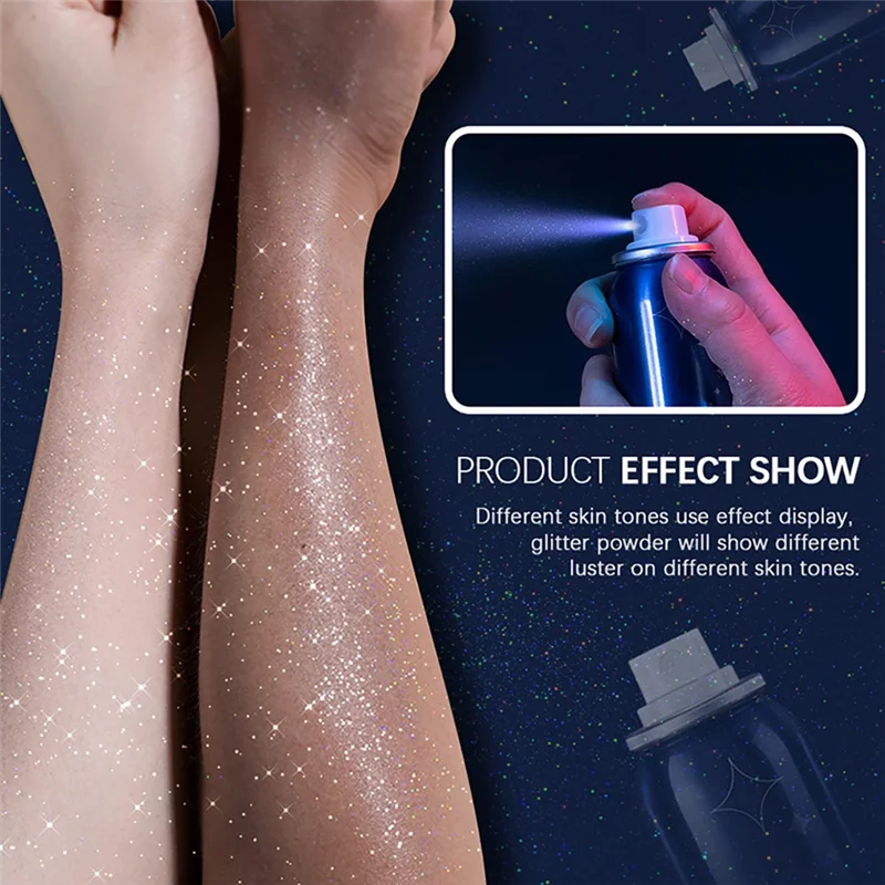 New Ibcccndc Shiny Glitter Spray or Glitter Powder Shiny Body Glitter for Clothes and Hair Glitter Spray Makeup Use