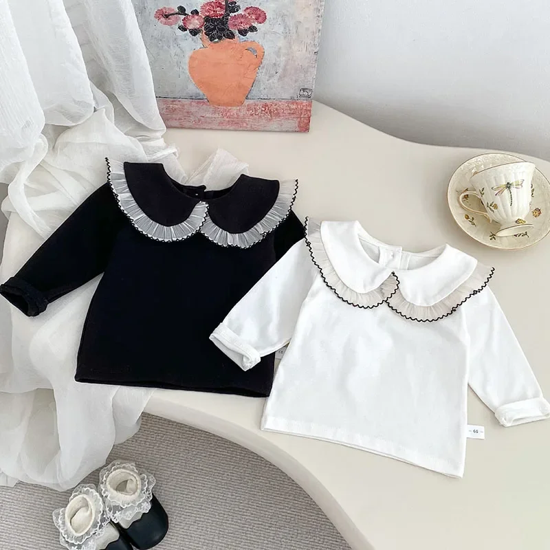 Ensemble de vêtements pour bébés filles, T-shirt en coton à manches longues, combinaison pour tout-petits, vêtements imbibés, printemps, nouveau, 2025