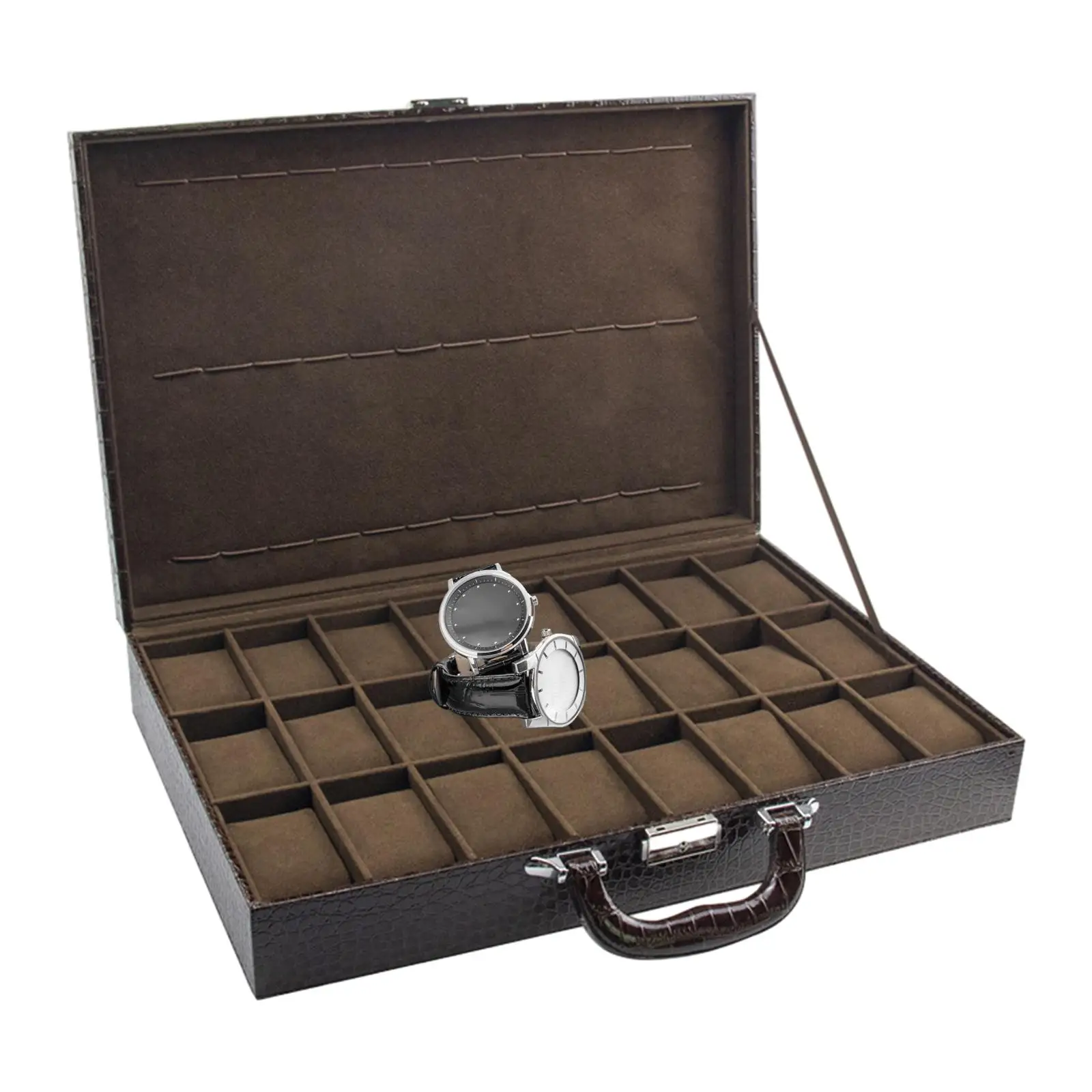 Watch Carry Case 24 Slots Watch Storage Box Watch Organizer Case for Home