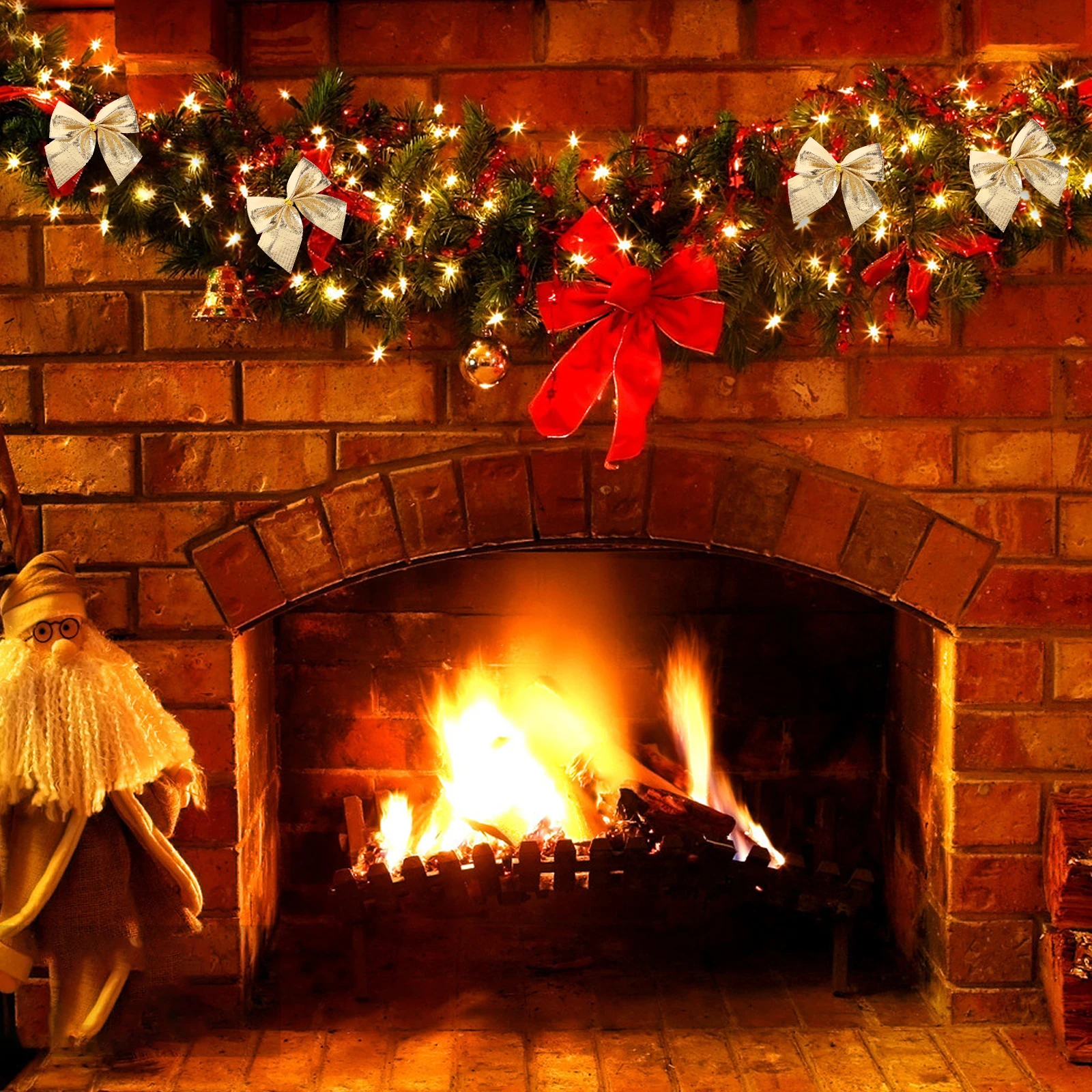 

Christmas Bow Decoration Wreath Decorations Supplies for Bowknot Holiday Festive Bows Crafting Ornament