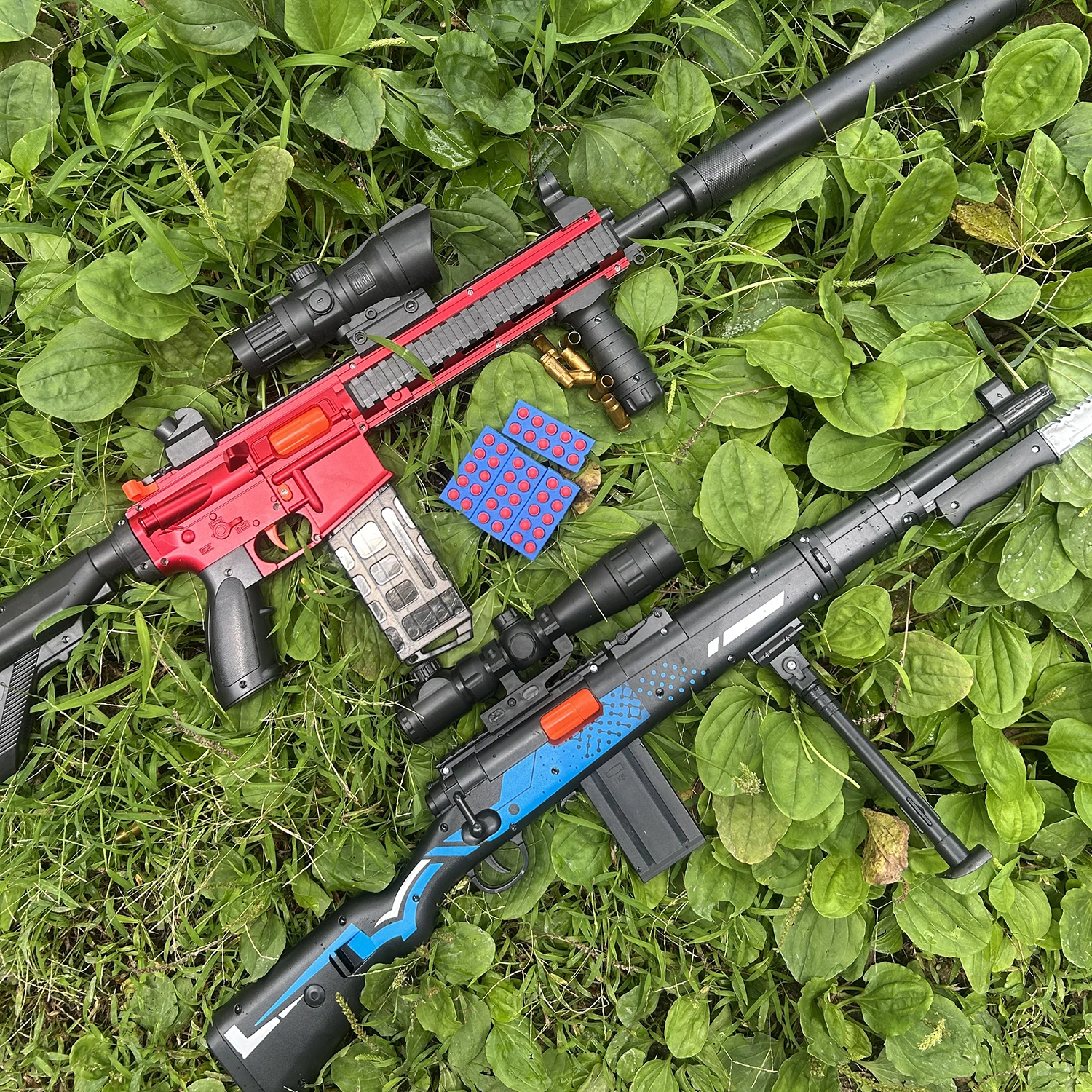 يمكن سحب مسدس لعبة رصاصة طرية جديدة على شكل قذيفة أمانًا ومرونة للغاية للأولاد ألعاب خارجية عبر الحدود الأكثر مبيعًا 98K&416 موديل كلاسيكي