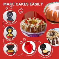 110V Heart Waffle Maker Mini Cake Maker Double-Sided Heating Doughnut Portable Breakfast Machine Breakfast Mold Kitchen Supplies 4