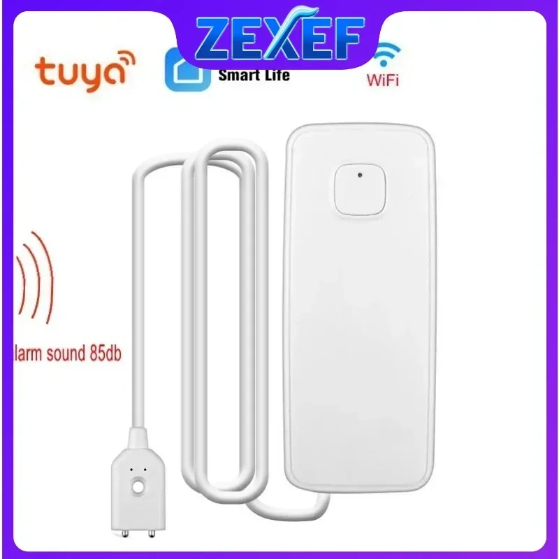 Water Leakage Sensor Hose Wifi Tuya Accessories Alarm System Level Leak 85db Overflow Remote Control Panel Detector alexa Tools