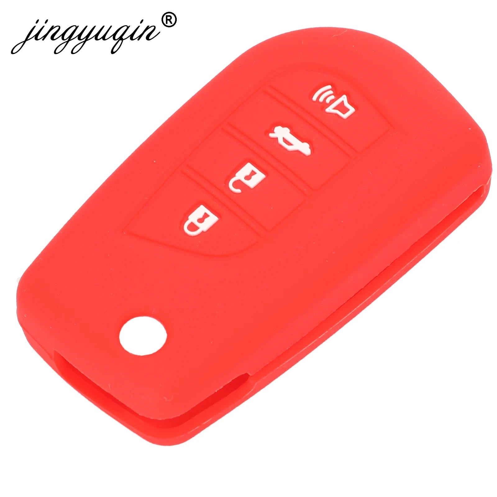 jingyuqin 4 Buttons Silicone Car Key Case For Toyota Hilux Vigo Yaris Remote Flip Key Fob Cover Protection Holder