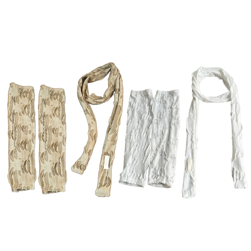 Distressed Skinny Scarf For Women Neckerchief Oversleeve for Women DXAA