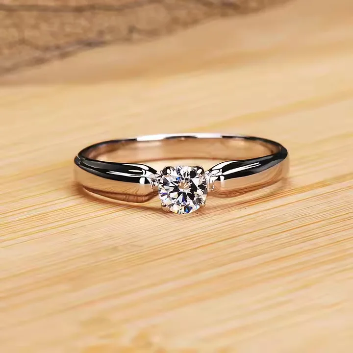 Eco-friendly copper geometric ring with platinum electroplating finish, minimalist round silhouette, lightweight luxury aestheti