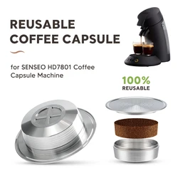 Reusable Coffee Capsule for Senseo HD7801 Coffee Maker Crema Refillable Filter Pod Stainless Steel Coffee Accessories