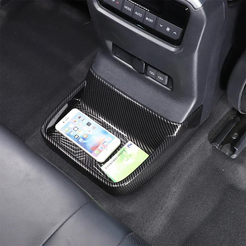 For Toyota Land Cruiser 250 Prado LC250 24-25 ABS Carbon Fiber Rear Air Outlet Cross The Bridge Decorative Panel Car Accessories