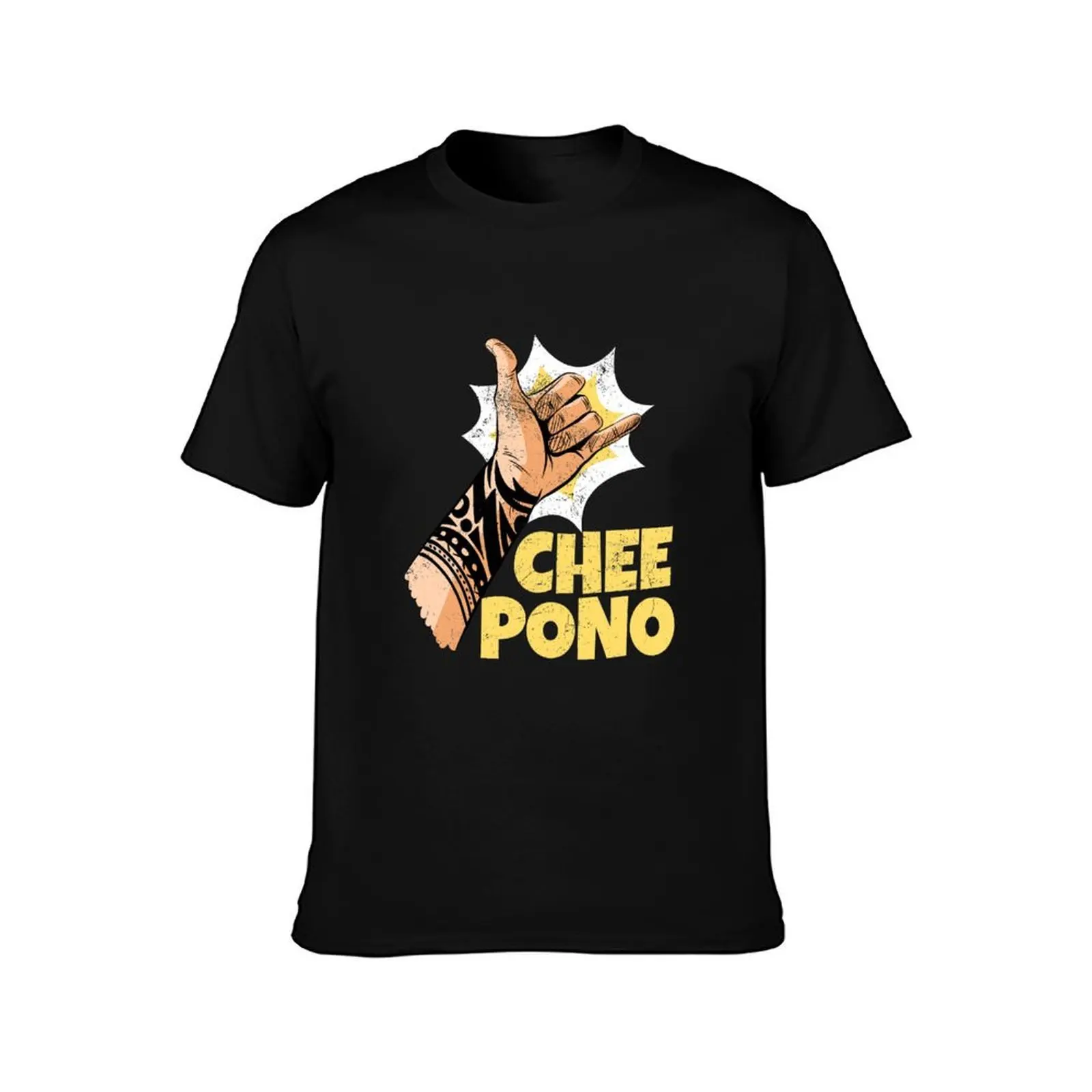 Chee Pono: Hang Loose Shaka Sign T-Shirt Casual Basic Street Style T-Shirt