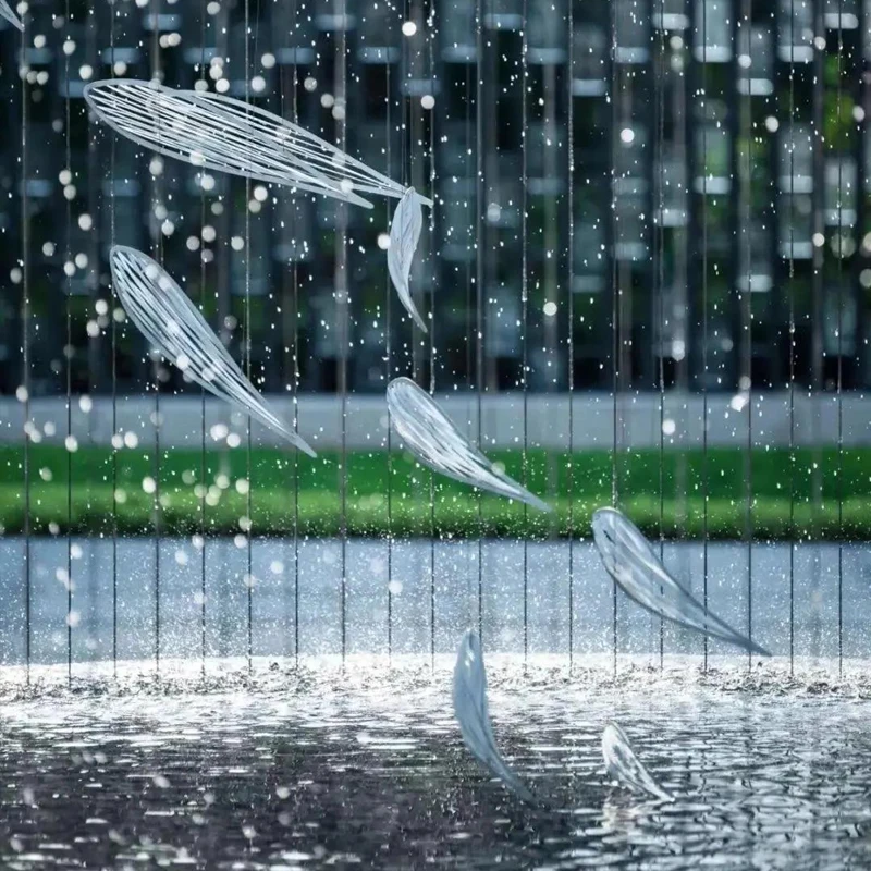 مخصص. نافورة رقمية للفندق ديكور تجاري داخلي شلالات اصطناعية