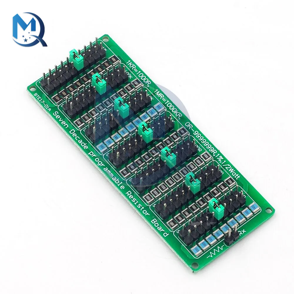 7 Seven Decade 0.1R - 9999999R Programmable Adjustable SMD Resistor Slide Resistor Board Step Accuracy 1R 1% 1/2 W Module 200V