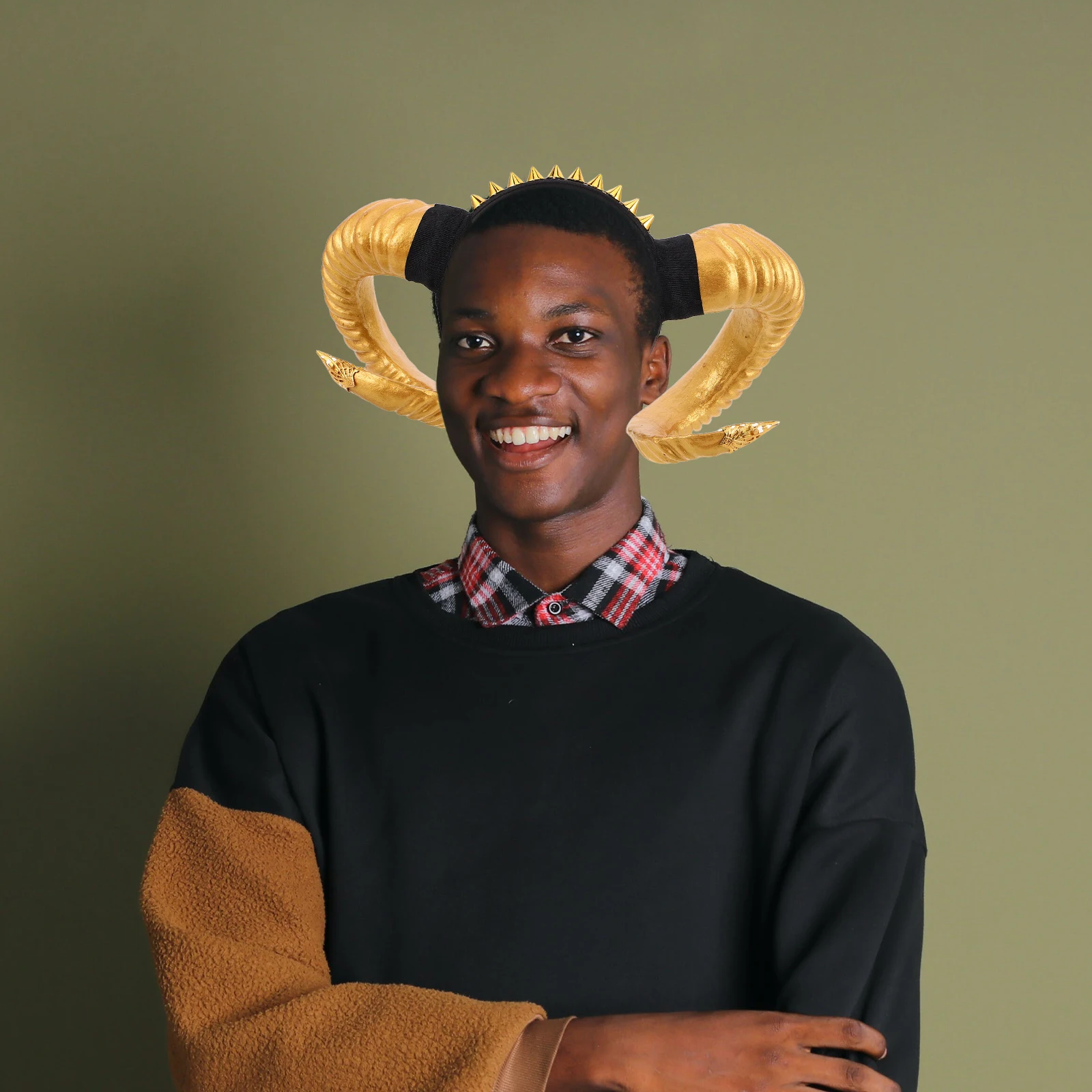 

Halloween Headdress Costume Horns Animal Headbands Demon Headpiece Bull Christmas Trumpet Cow Ear
