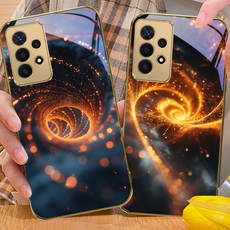 Strange Vortex Landscape For Samsung A56 A55 A54 A53 A52s A52 A51 A16 A15 A14 A13 A12 A36 A35 A34 A33 32 Golden glass phone case