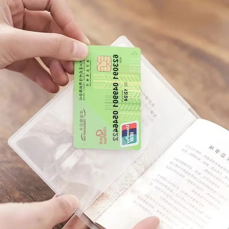 

2Pcs Passport Holder Cover Case Travel Passport Protector Sleeve Transparent Frosted Available with Credit ID Card Slots