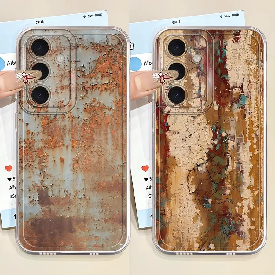 Funda para Samsung Galaxy A54 A73 A06 A56 A52 A72 A05 A50 A03 A50 A51 A55 A31 A02 A71 A04 A53 A07 funda suave diseño Retro oxidado