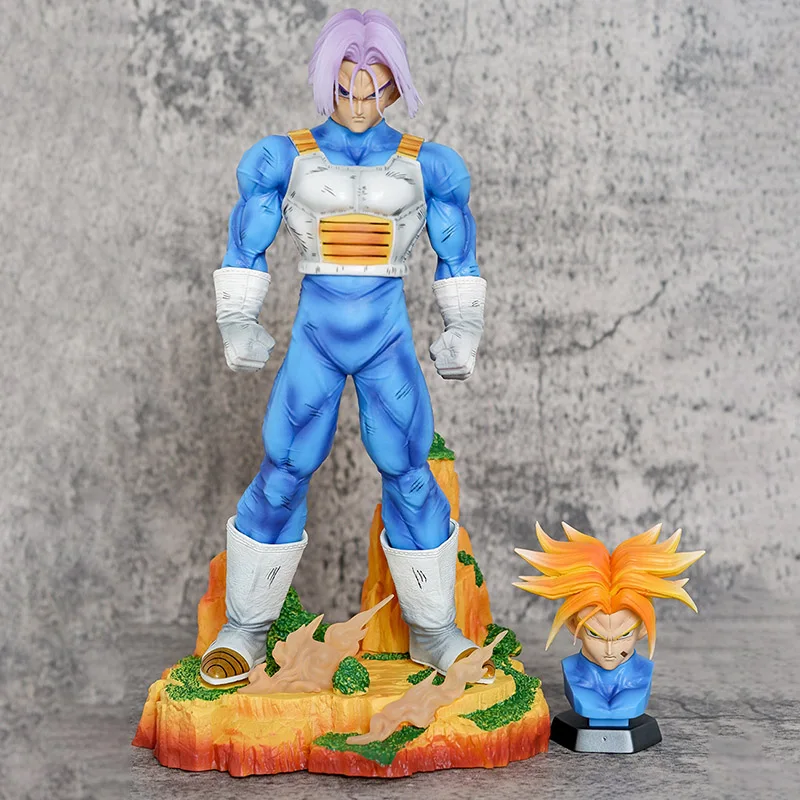 Figuras de acción de Dragon Ball Z Trunks de 29cm, modelo DBZ Torankusu con adorno de dos cabezas, estatua periférica GK, regalo para niños