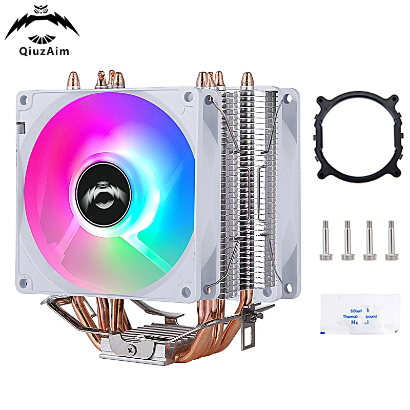 

QiuzAim am4 Cpu Cooler Fan Tower Type Radiator 4 Heat Pipe x79 x99 Processor Installing LGA2011 E5 2066 2099 AMD Am5 Air-Cooled