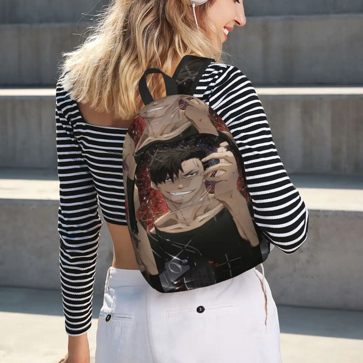 Anime Gangsta Wallpaper 9 حقيبة ظهر بسيطة وأنيقة من القماش حقيبة ظهر للرجال #6