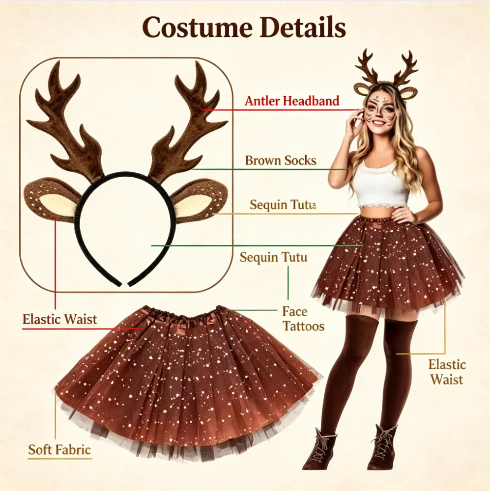 Women's Elegant Reindeer Costu - Reindeer Antlers Headband ulasan dan harga