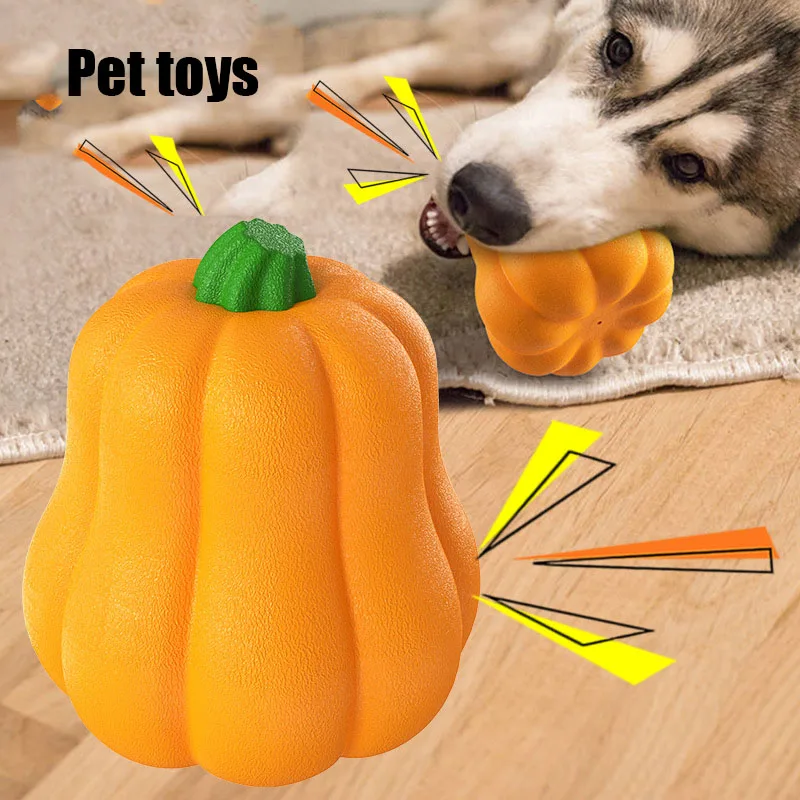 

Pet teething toys will sound anti-bite pumpkin ball dog toys outdoor interactive water can be used Pet energy release toys