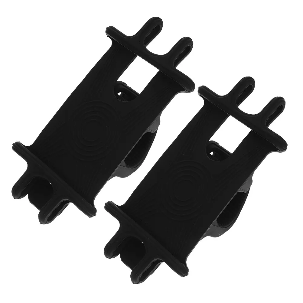 2Pcs Bike Phone Mount Handlebar Phone Holder for Cyclist Motorcycle Scooter Compact Design Non-Slip Silicone Long-Lasting Ride