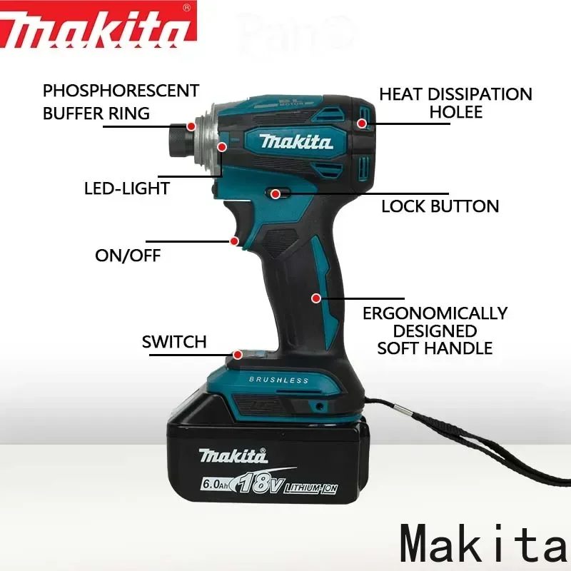 Makita DTD172 18V LXT Brushless Impact Driver Cordless Rechargeable Screwdriver for Home Workshop and Construction