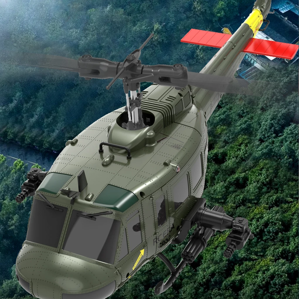 C032 UH-1 Brushless RTF RC Helicopter 6-axis Gyroscope One Click 3D Flip Optical Flow Positioning UH1 Helicopter Model Hobby Toy