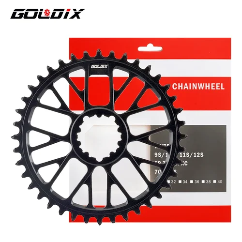 Imagen 2 del producto Plato de montaje directo GOLDIX 32T-48T - Platos y bielas ultraligeros CNC para bicicleta de montaña/carretera - Anillo de cadena de 3 pernos para manivelas de montaje directo