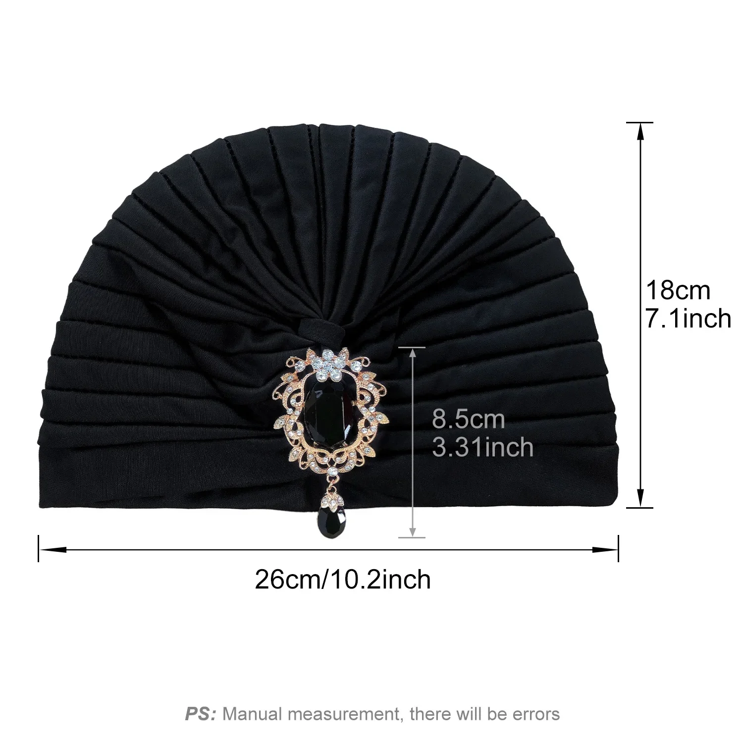 Muslimische Mode Frauen Elastische Legierung Bohrer Twist Knoten Hut Chemo Kappe Krebs Hut Islamischen Femme Kopftuch Indischen Hut Stirnband Turban – Detail 2
