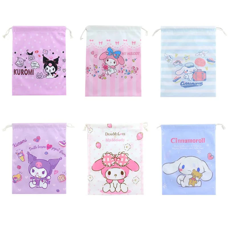 

6pcs/lot Sanrio Kuromi Melody Pencil Case Cute Cinnamoroll Storage Bag Stationery Gift School Supplies