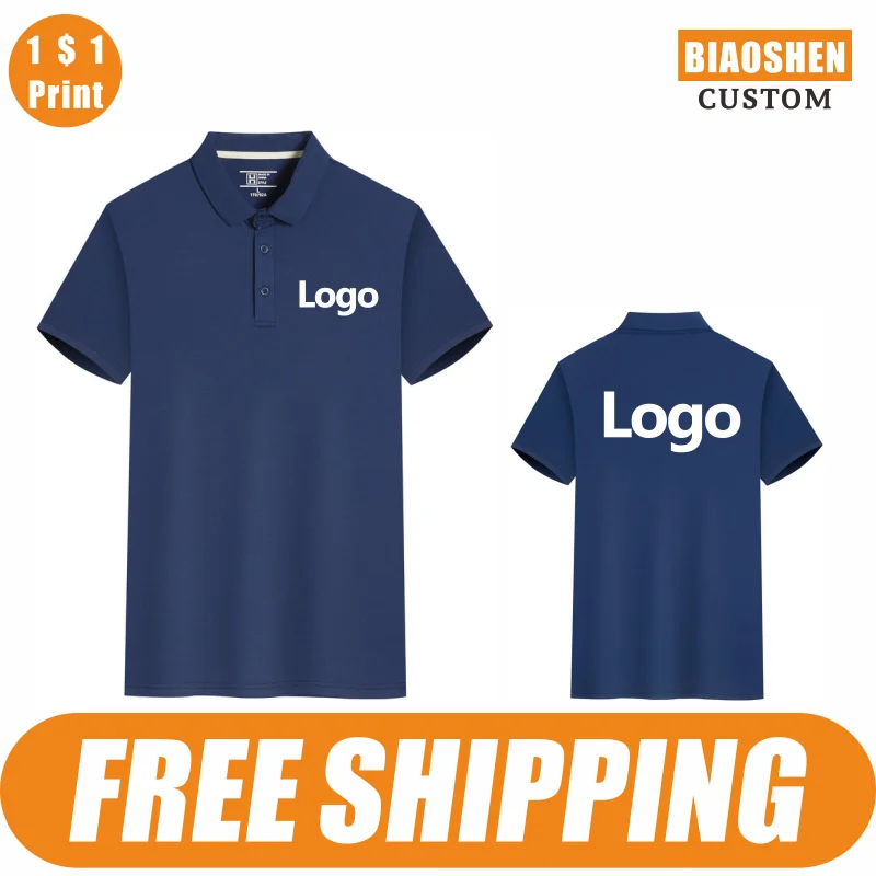 

BiaoShen New Sport Quick-Drying Polo Shirt Custom Logo Embroidery Print Personal Design Brand 5 Colors Breathable Tops 2024