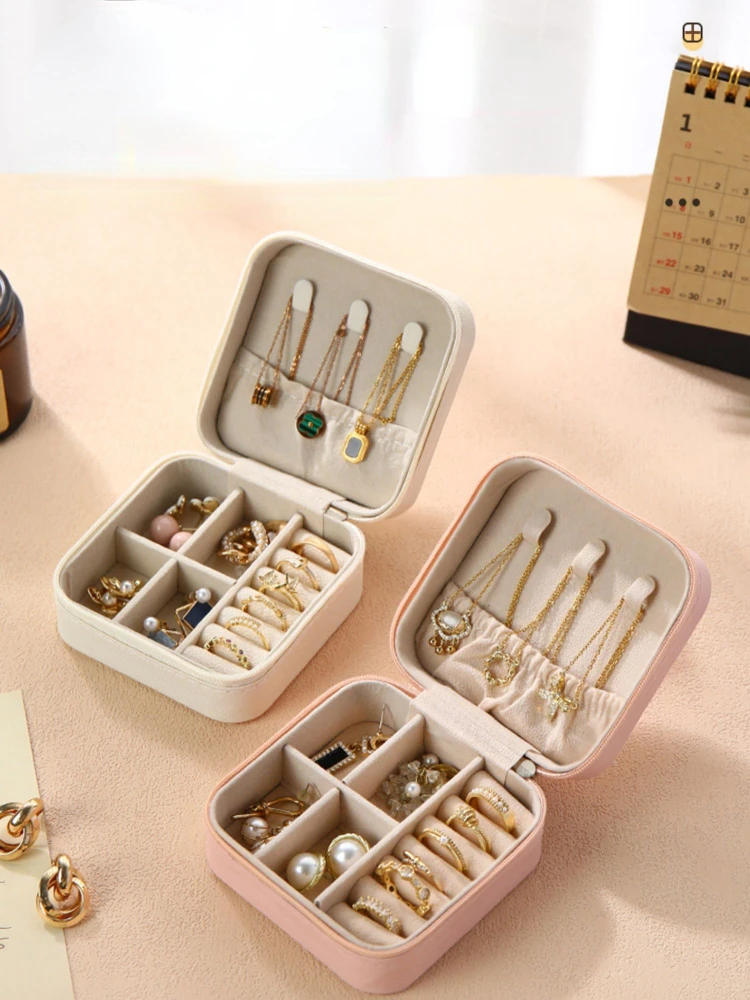 

Portable Travel Stud Earrings Bracelet Necklace Ring Jewelry Upscale Exquisite Antioxidant Hand Jewelry Storage Boxs Simplicity