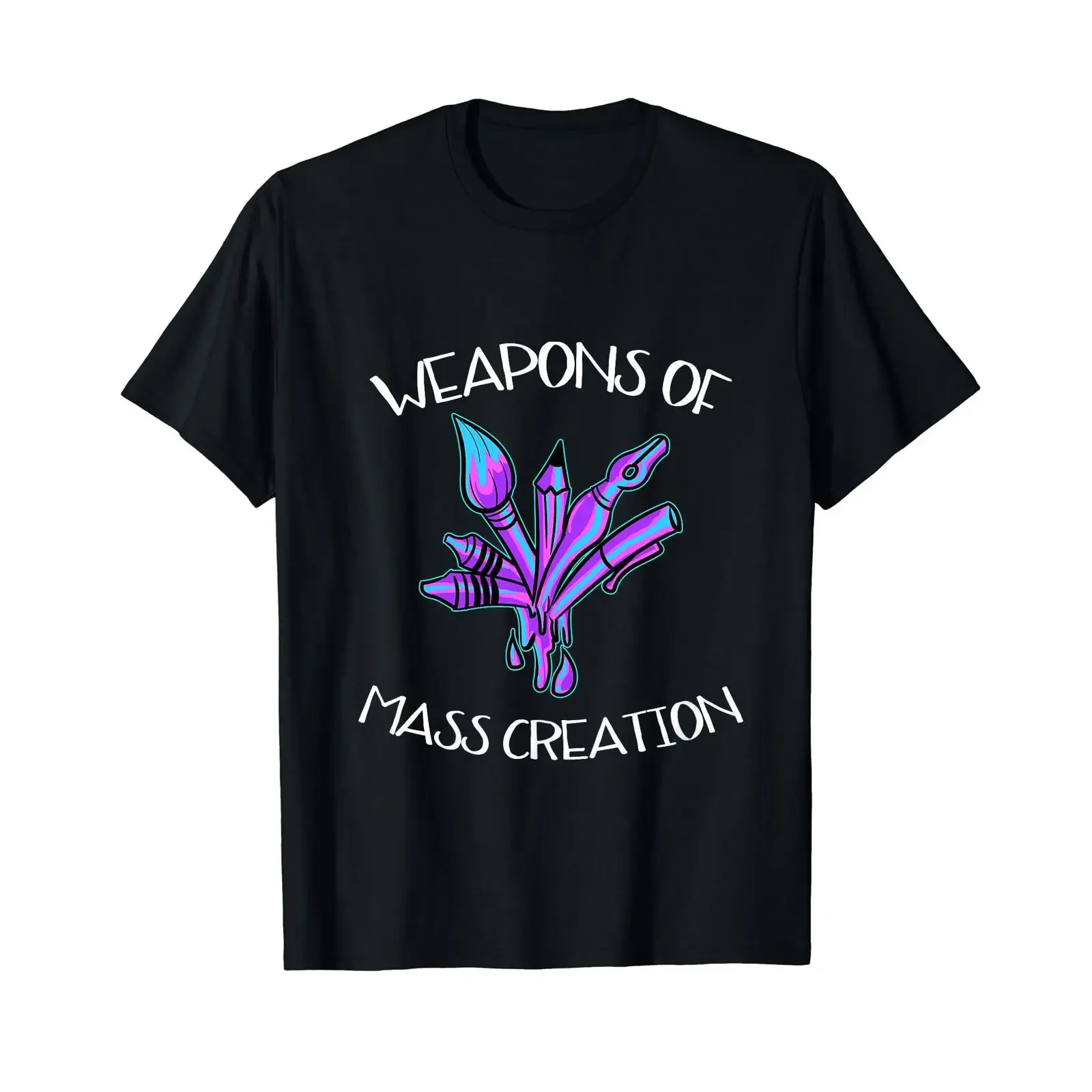 Beautiful Funny Art Weapons Of Mass Creation T Shirt vintage Washed streetwear graphic Top For Everyday Wear Unisex Stretched