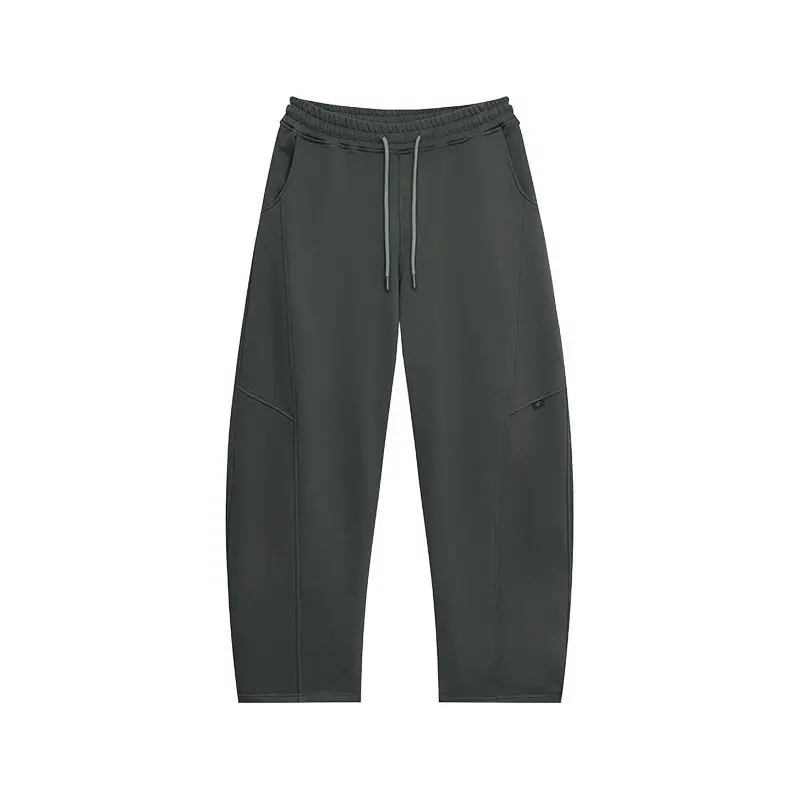 

Мужские спортивные брюки прямого кроя с завязками, повседневные джоггеры для мужчин, серые