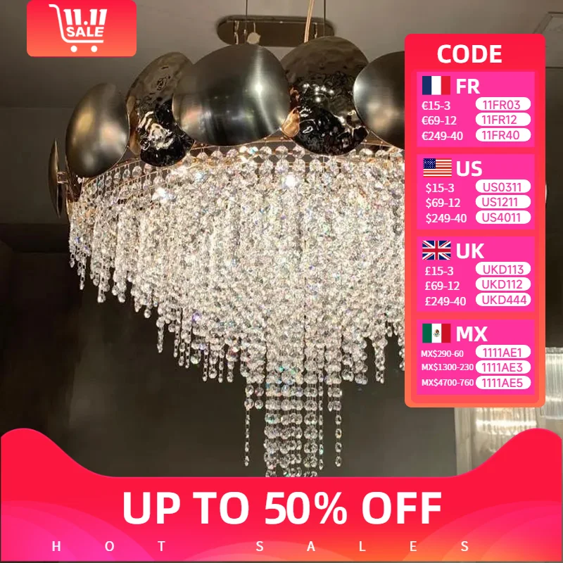 

Modern Italian K9 Crystal Chandelier Luxury Gold for Dining Living Room Kitchen Bedroom Crystal Pendant Light Hanging Chandelier