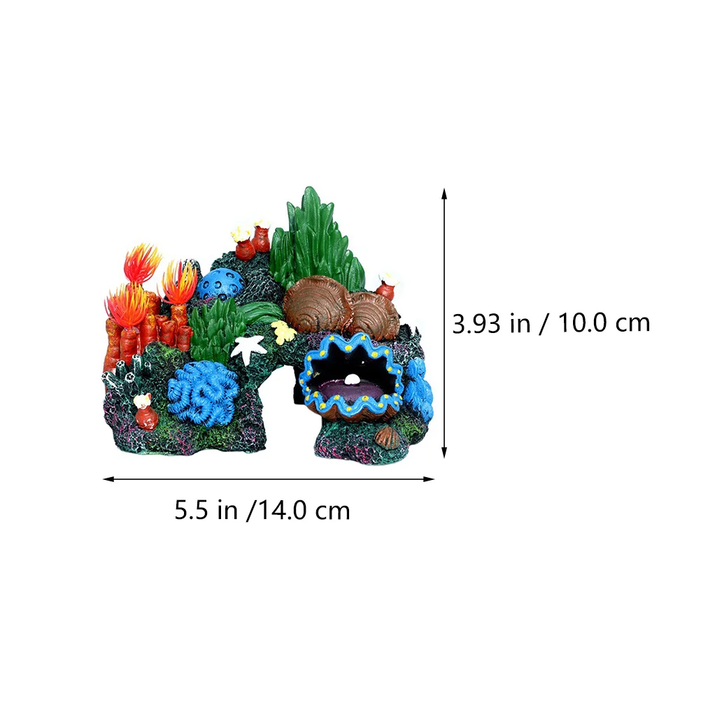 

Resin Coral Reef Aquarium Ornament Realistic Stable Base Fish Hide-Away Fish Tank Decoration Mountain Rockery Aquarium Ornament