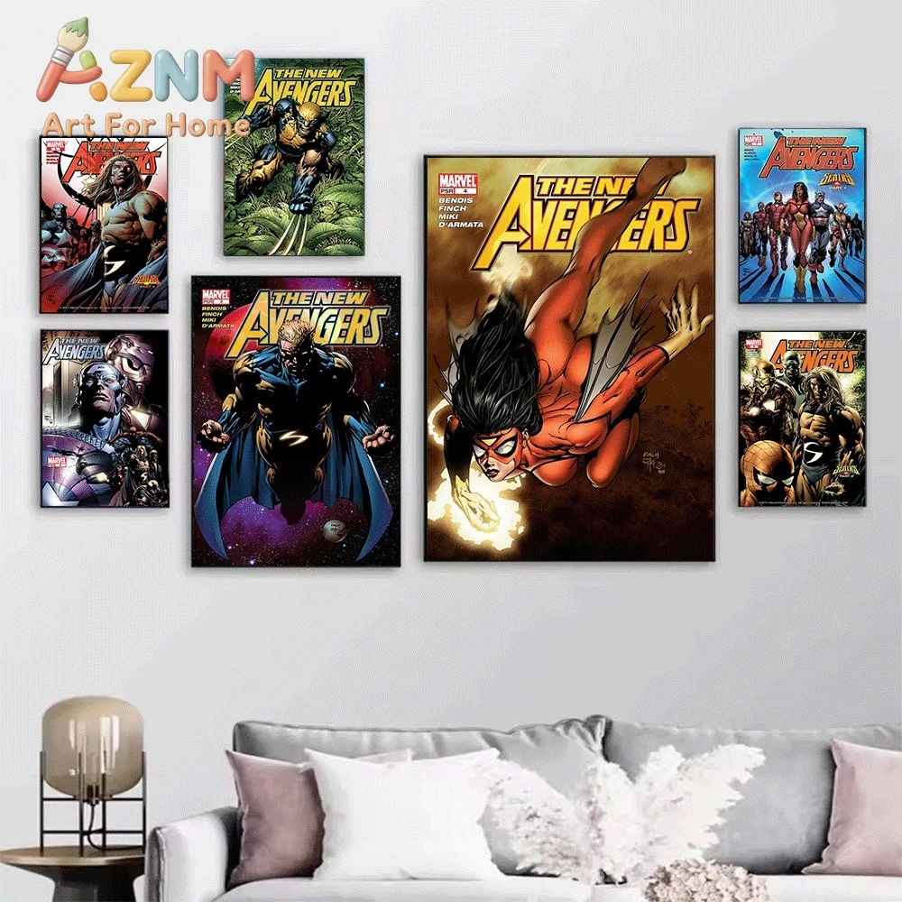 AZNM The New Avengers Sentry Conclusion Comic Canvas Wall Art No Frame Superhero Print Poster For Home Wall Decor