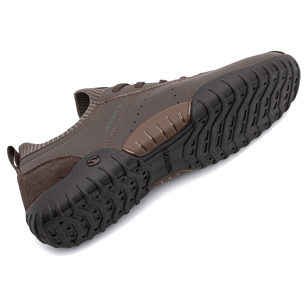 HOBIBEAR Sneaker mit breiter Zehenbox für Herren und Damen, minimalistische Wanderschuhe aus Kunstleder, leichte Schnür-Freizeitsneaker – Detail 7
