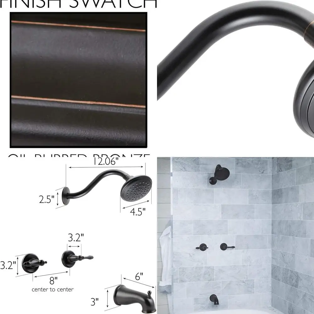 

Oakmont Classic Oil-Rubbed Bronze Shower Trim Kit with Single-Function Head and 2-Handle Faucet
