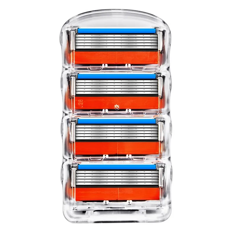 Navalha manual para homens, lâminas de cinco camadas, lâminas de barbear de aço inoxidável, terno