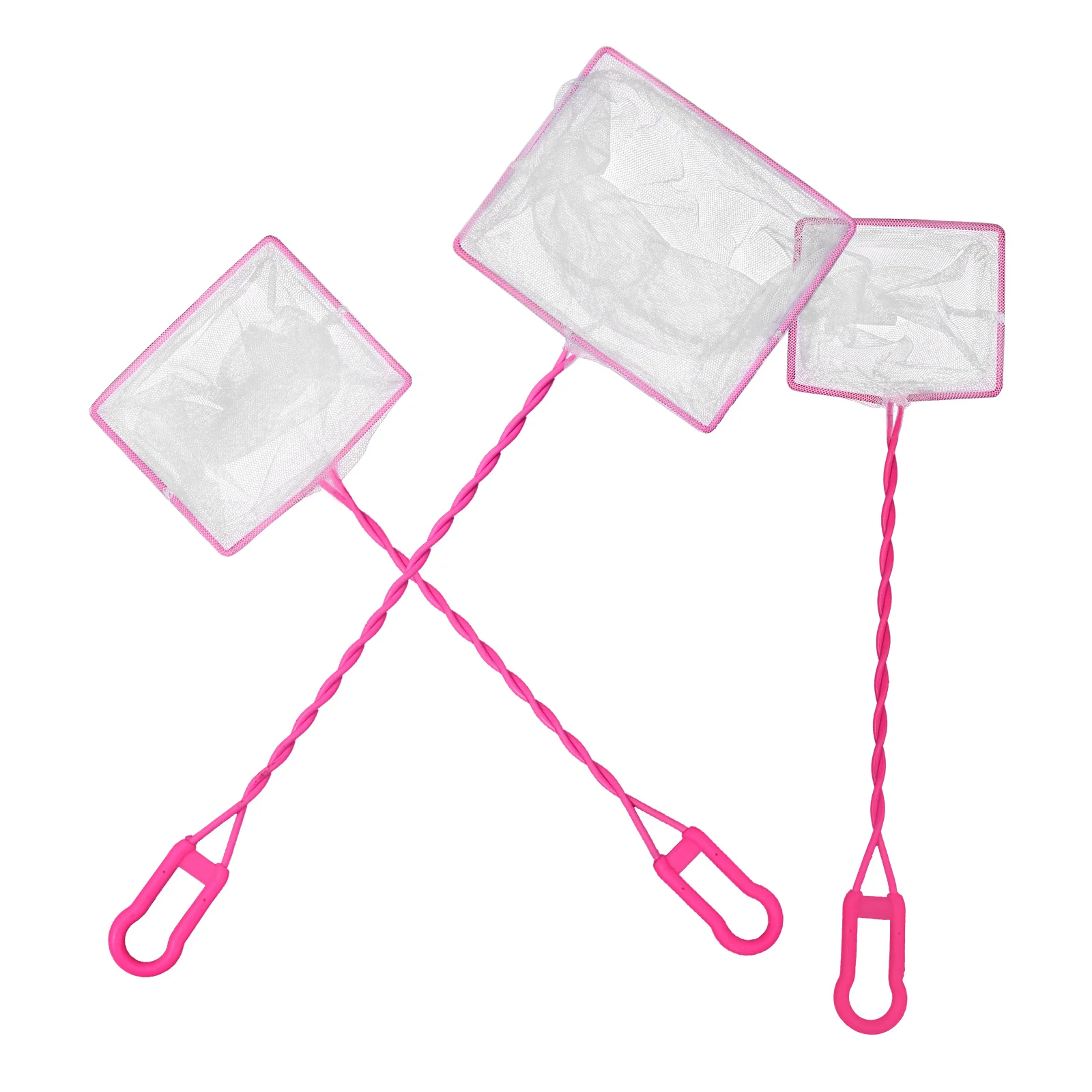 

3 pcs Fish Net Durable Scoop for Aquarium Tank Small Portable Nets Shrimp Safe Handle Fish Cleaning Tools Pet Supplies