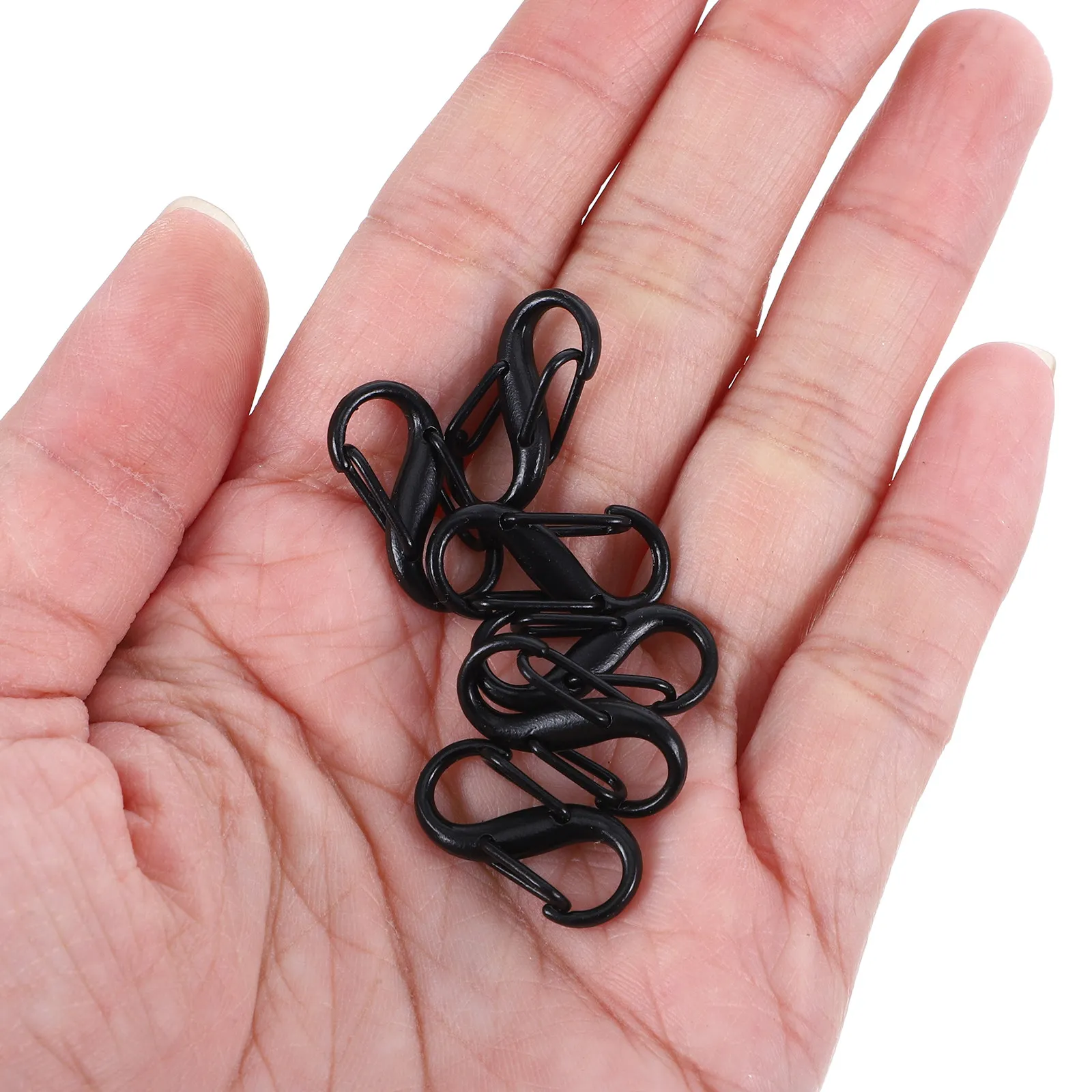 100Pcs Black S Hook Zinc Alloy Double Carabiner Clasp Strong Load Capacity for Necklace Layering Bracelet Extender Purse Lock