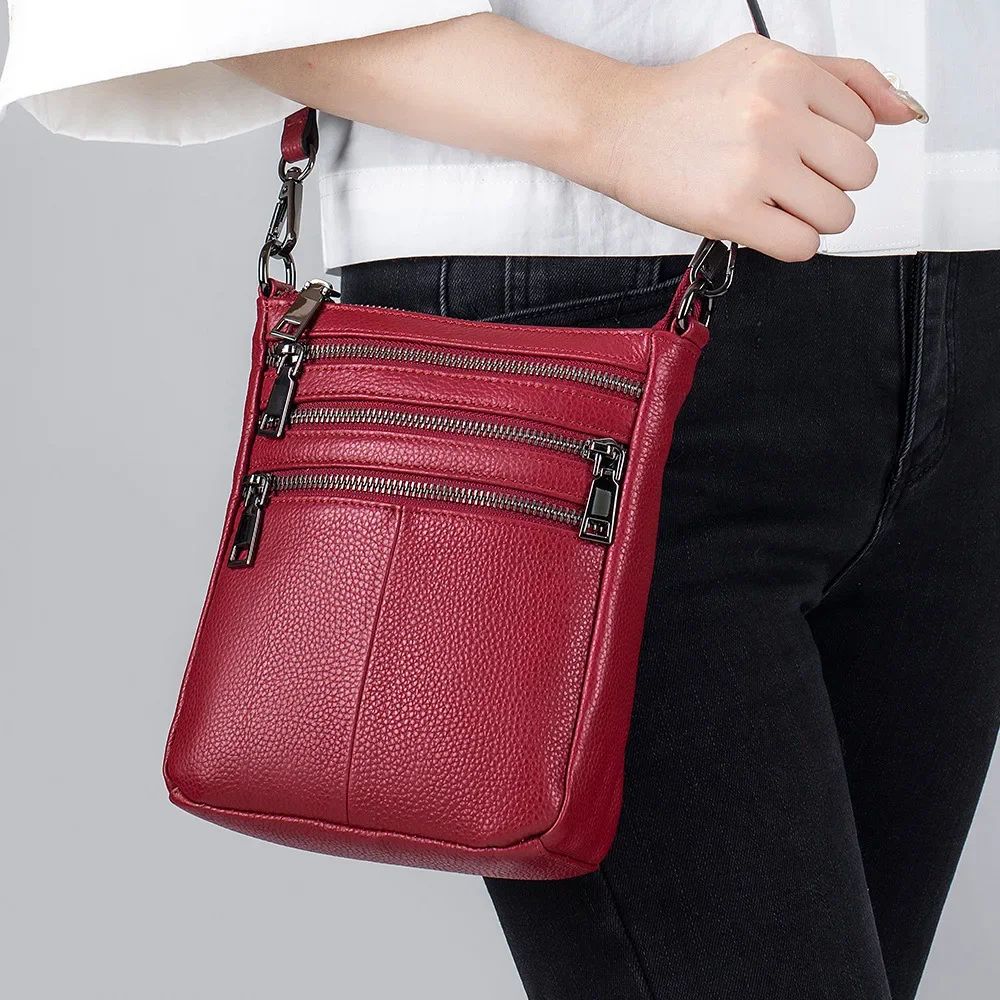 

Women's Crossbody Bags Multi Zipper Pockets Lightweight Travel Purse Cell Phone Purses Vertical Shoulder Crossbody Bag
