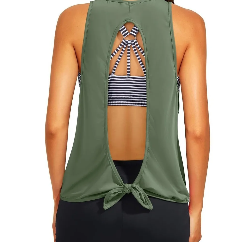 Printed 3 Piece Bikini Set For Women Cutout Back Tummy Control Swimwear Flattering Fit 2 Pieces Tankini Swimsuits Women Biquinis