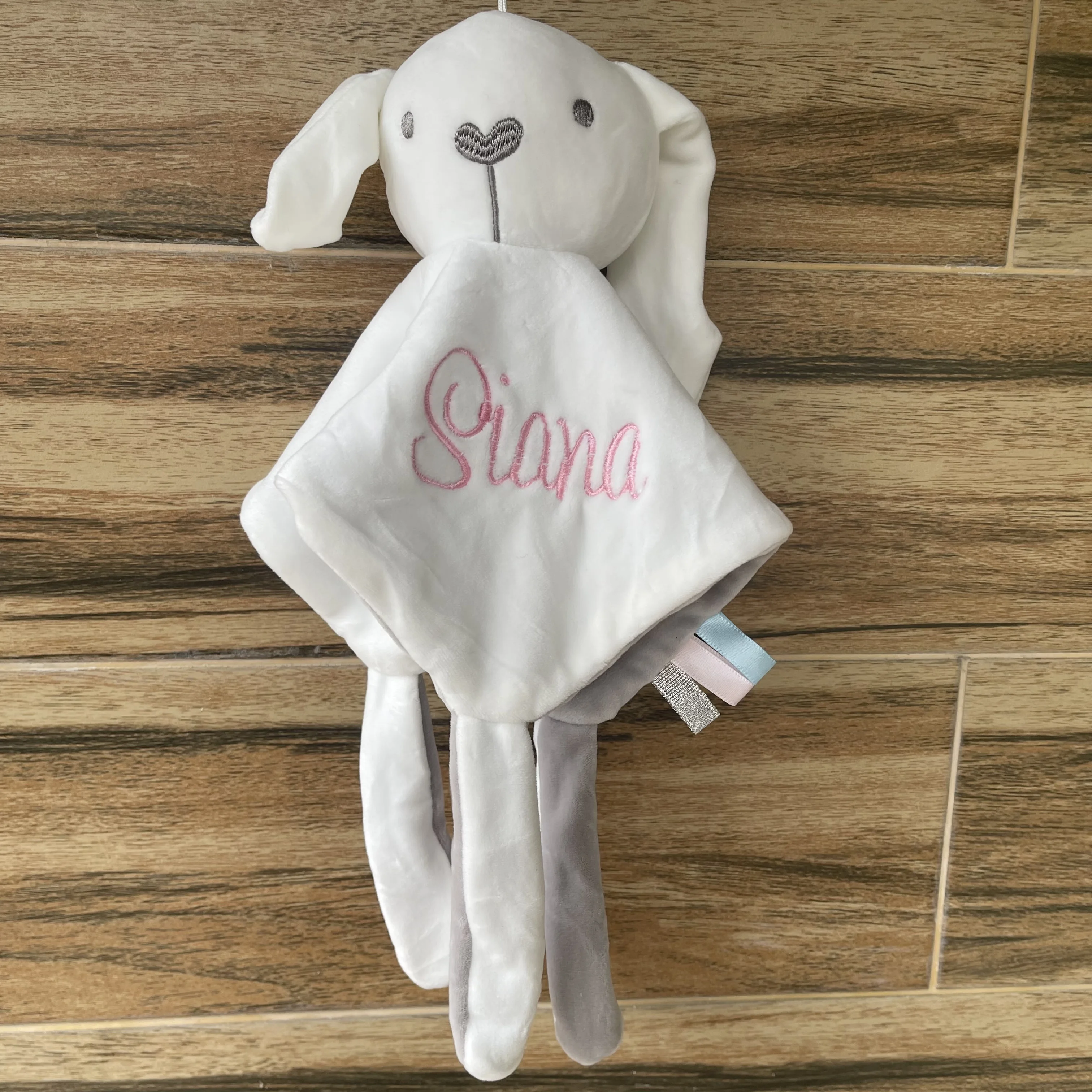 

Name Personalized Baby Comforter Blanket Muslin Newborn Sleeping Doll Kid Sleep Toy Soothe Appease Towel Bib Saliva Towel Cotton