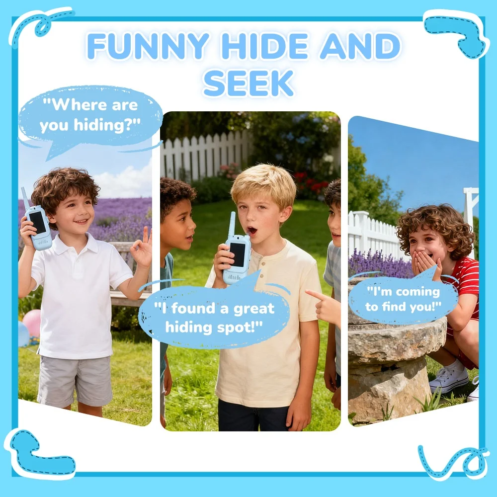 2 قطعة جهاز اتصال لاسلكي للأطفال طويل المدى لا توجد اتصال إنترنت مع كاميرا التخييم في الهواء الطلق هدايا عيد ميلاد للأطفال الذين تتراوح أعمارهم بين 3-12