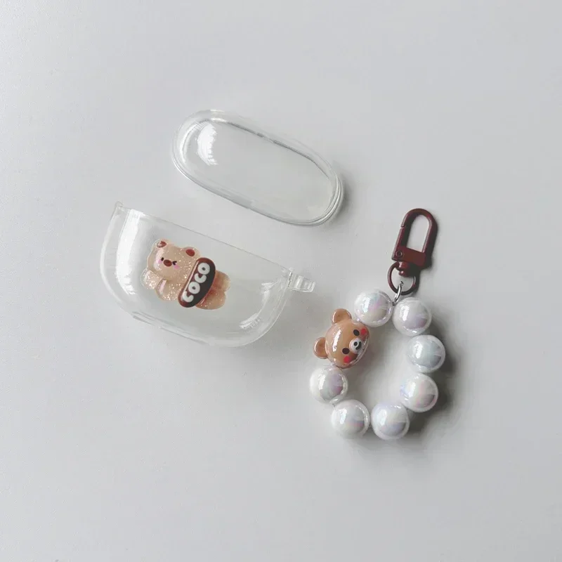 حافظة لهاتف هواوي Freebuds PRO 4 حافظة لطيفة على شكل دب/رسوم كرتونية على شكل حيوانات غطاء سلسلة مفاتيح من السيليكون الشفاف لسماعات الأذن براعم مجانية pro4