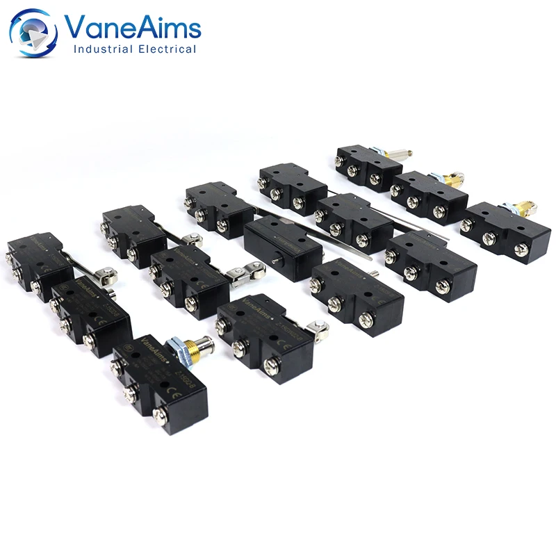Z-15 Micro Limit switch Travel Switch Small Horizontal Roller Lever 15A 250V 1NO1NC Normally Open Normally Closed Travel Switch