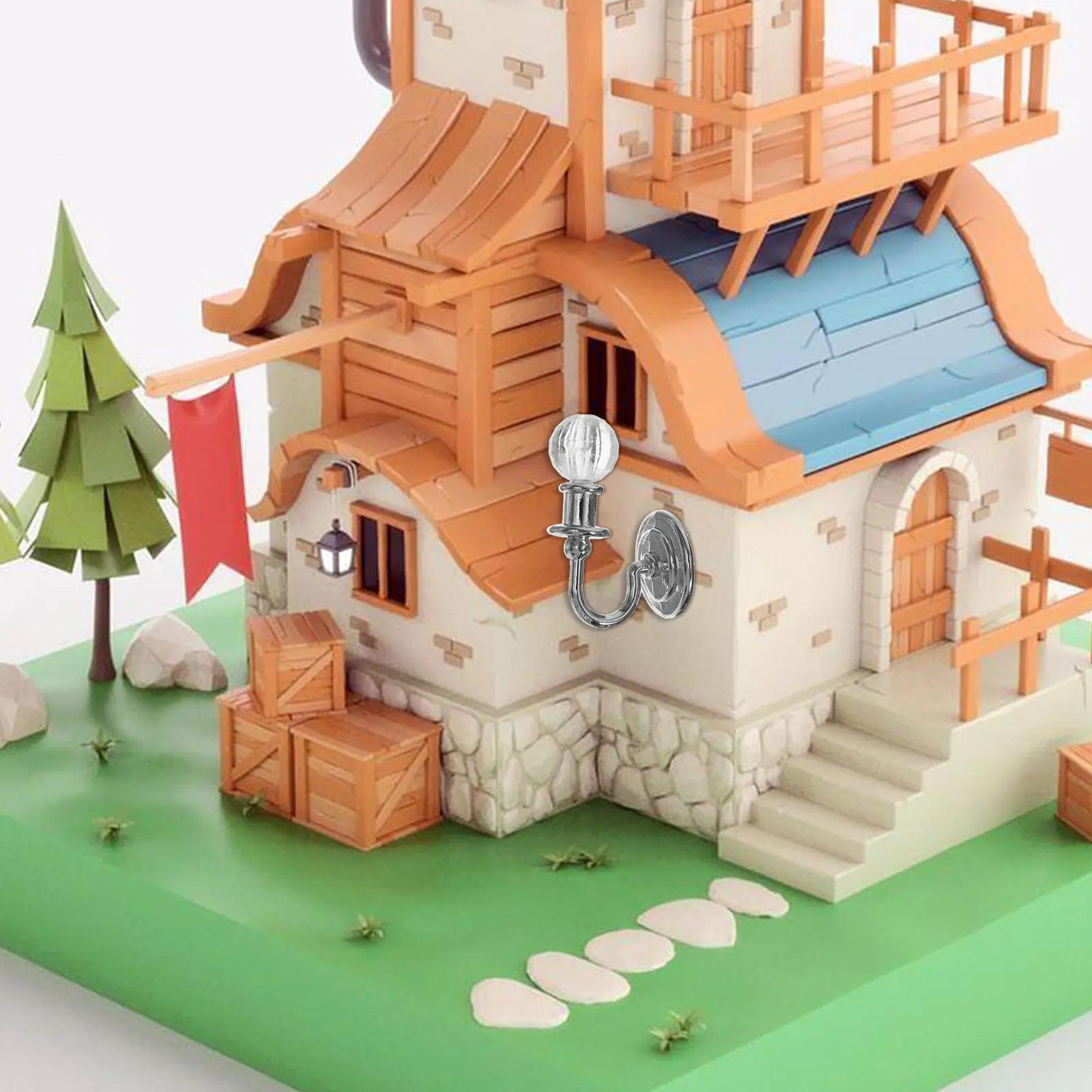 

2Pairs Dollhouse Wall Light Decor Miniature Wall Lamp Photography Prop Home Decor Accessories Mini Landscape Light